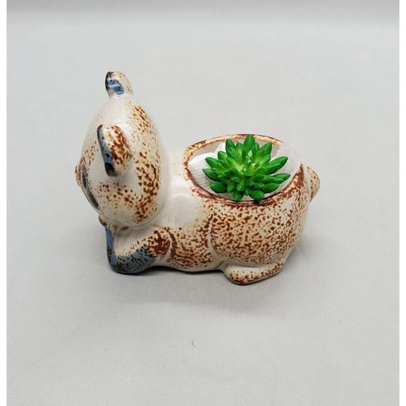 Vintage Ceramic Panda Bear Candle Holder Small Succulent Planter Rustic Cottage - Picture 2 of 15